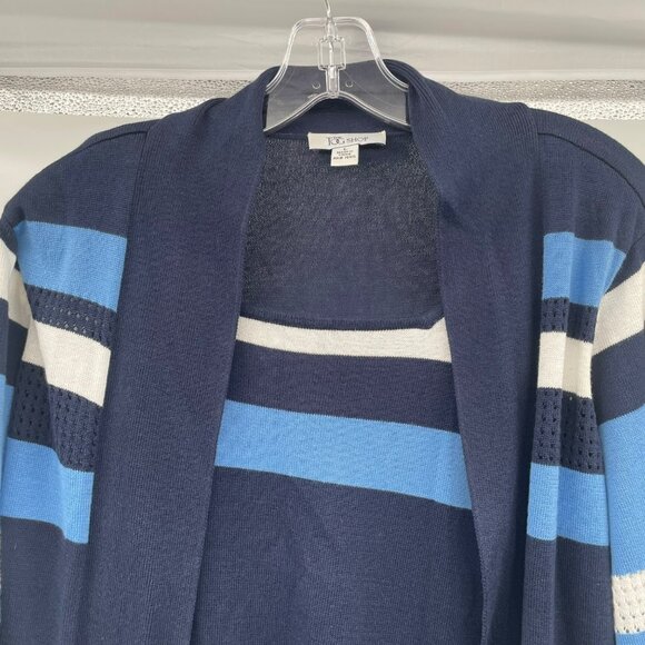 The TOG Shop Womens Striped Cardigan Set Lightweight Navy/Multi Size Large - Picture 2 of 8